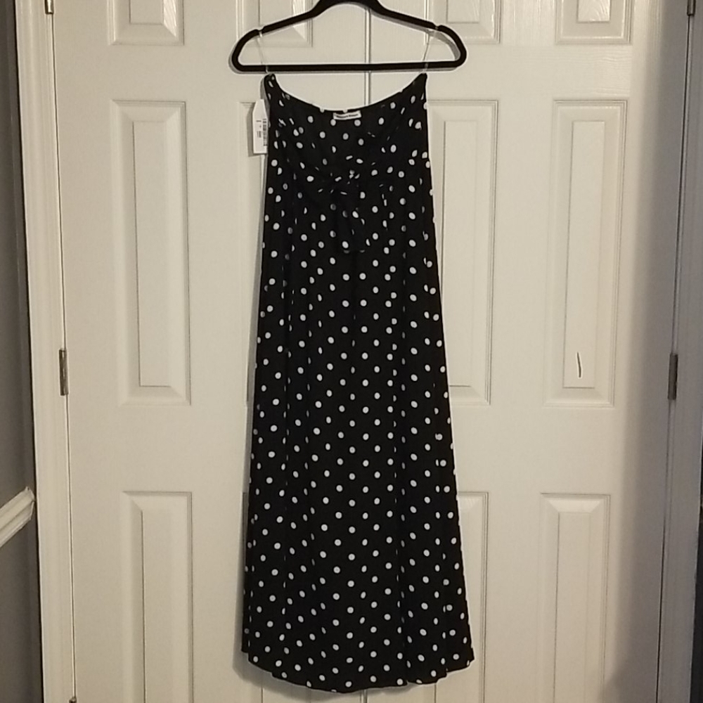 NWT Strapless tie front maxi